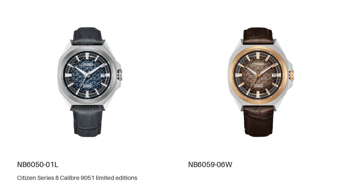 Citizen Series 8 NB6050-01L blue and NB6059-06W brown Calibre 9051 watches