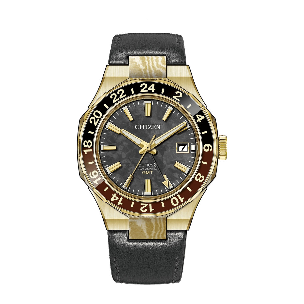 Citizen Series 8 NB6092-01E black forged-carbon dial front view