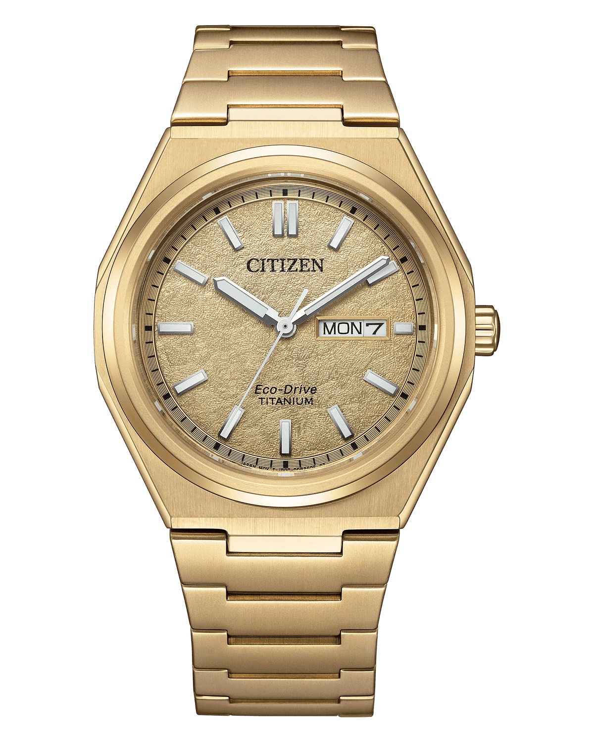 Citizen Zenshin AW0132-55P gold-tone Super Titanium watch front view