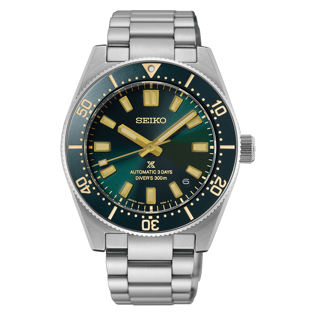 Seiko Prospex HBC010J1 Calmwater Green European limited-edition diver on stainless-steel bracelet