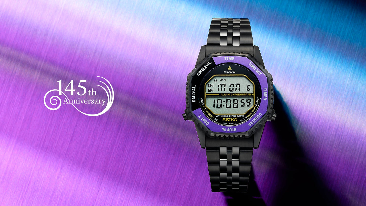 Seiko Rotocall HFL001 Edo purple 145th anniversary digital watch
