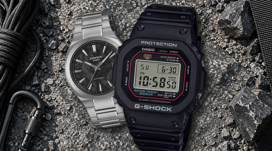 Casio watches at WristBear: DW-5000R-1A and EFK-200CD-1A