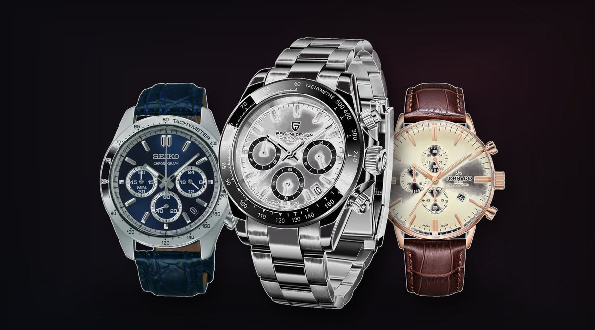 Chronograph watches at WristBear — collection banner