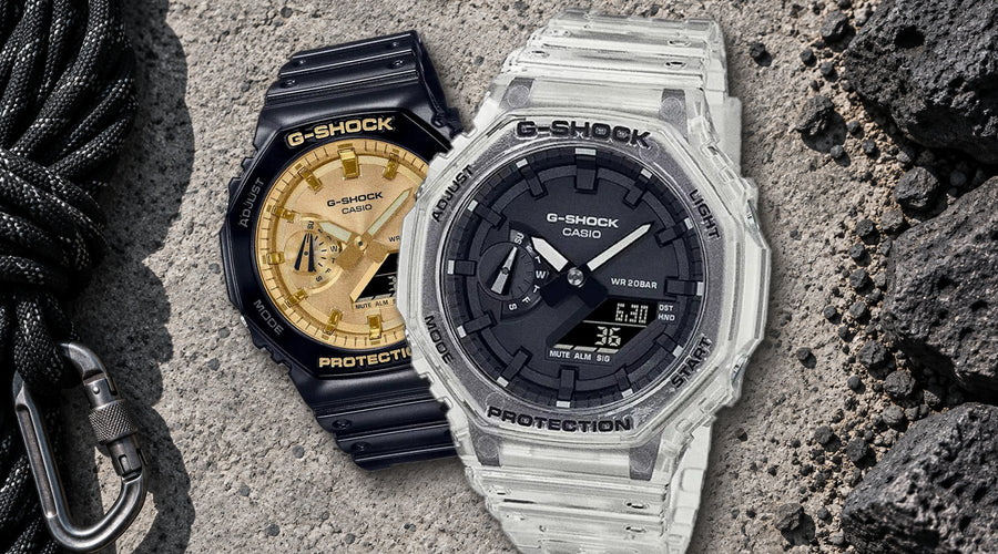 G-Shock 2100 watches at WristBear: GA-2100SKE-7A and GA-2100GB-1A