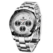 Pagani Design PD-1644 Quartz Chronograph White Textured Metallic Dial Stainless Steel Men's Watch