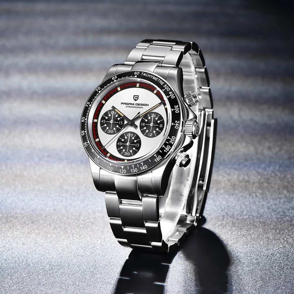 Pagani Design PD-1676 Chronograph Quartz White Dial Stainless Steel Men's Watch
