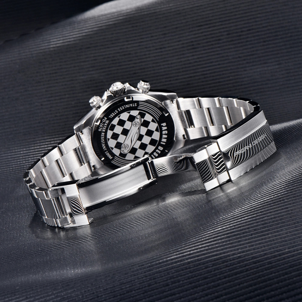 Pagani Design PD-1676 Chronograph Quartz White Dial Stainless Steel Men's Watch