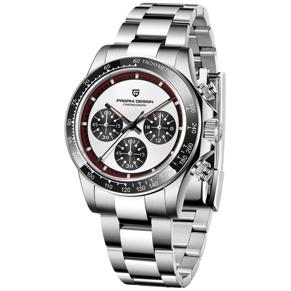 Pagani Design PD-1676 Chronograph Quartz White Dial Stainless Steel Men's Watch