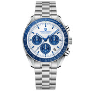 Pagani Design PD-1701 Quartz Chronograph White Blue Dial Stainless Steel Men's Watch