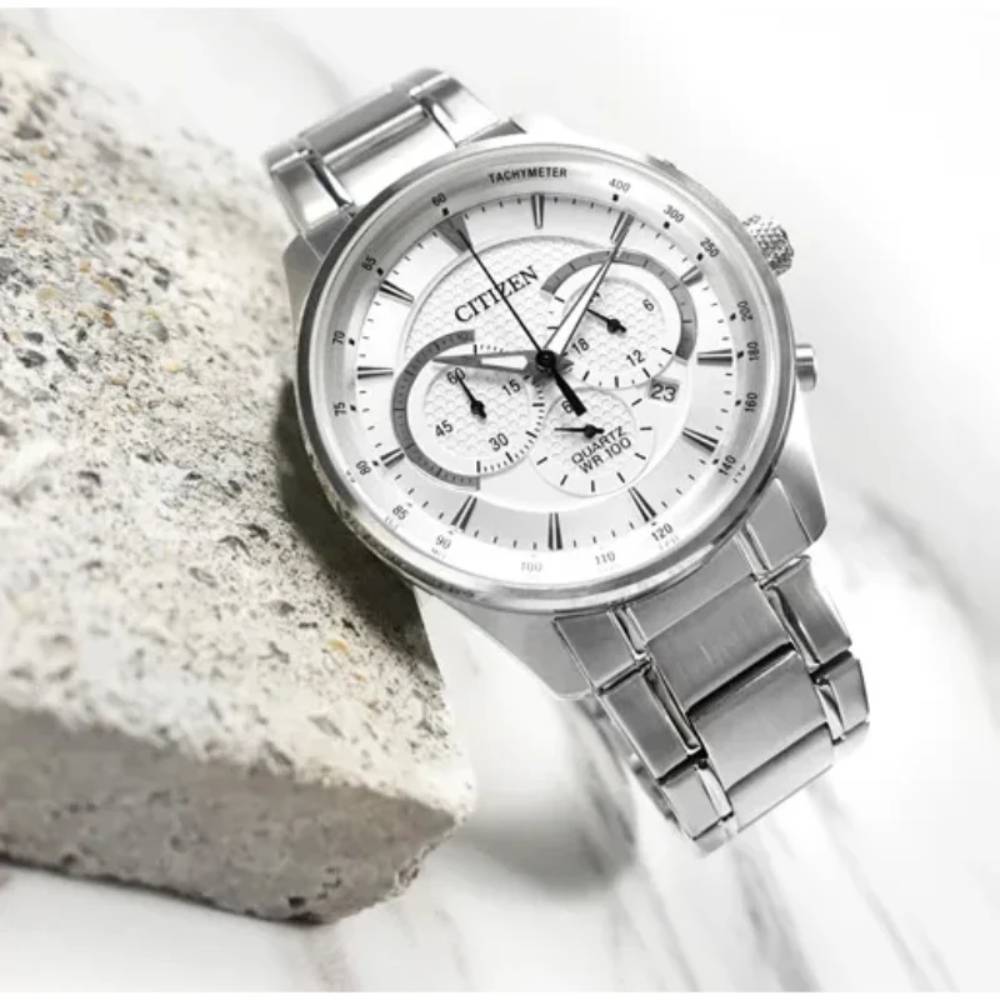 Citizen AN8190-51A Chrongraph Quartz White Dial Stainless Steel Men's Watch