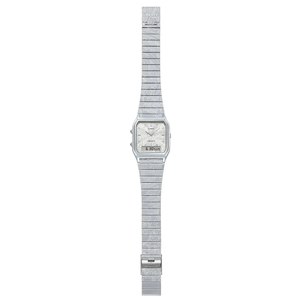 Casio Vintage AQ-230ELT-7A x Liberty London Analog-Digital Silver Dial Stainless Steel Unisex Watch