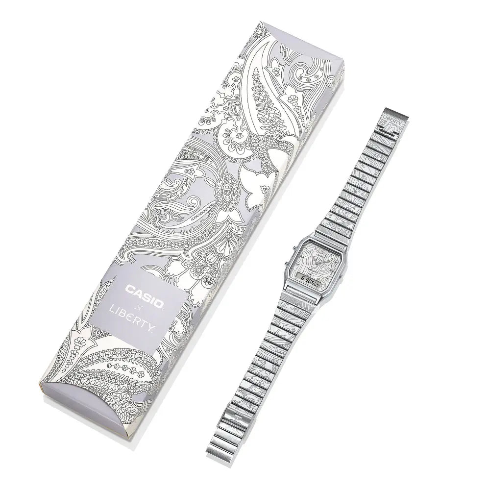 Casio Vintage AQ-230ELT-7A x Liberty London Analog-Digital Silver Dial Stainless Steel Unisex Watch