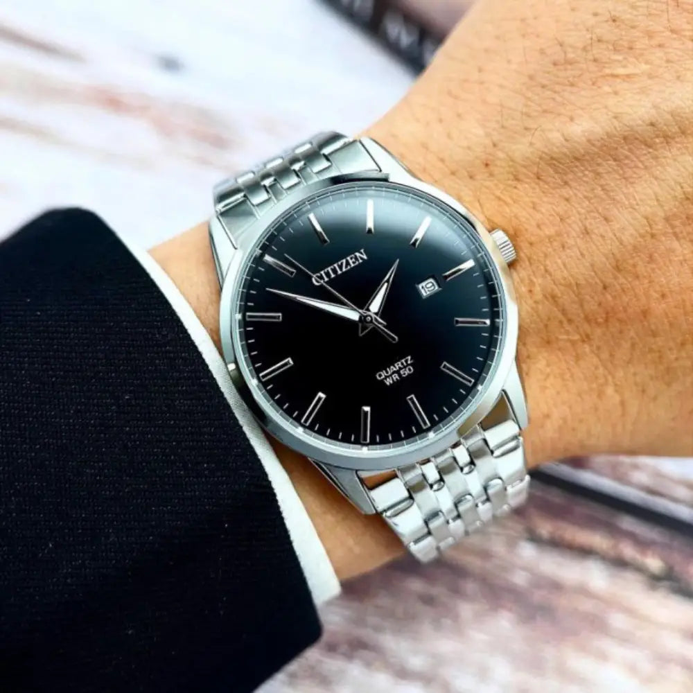 Citizen BI5000-87E Quartz Black Dial Stainless Steel Men's Watch