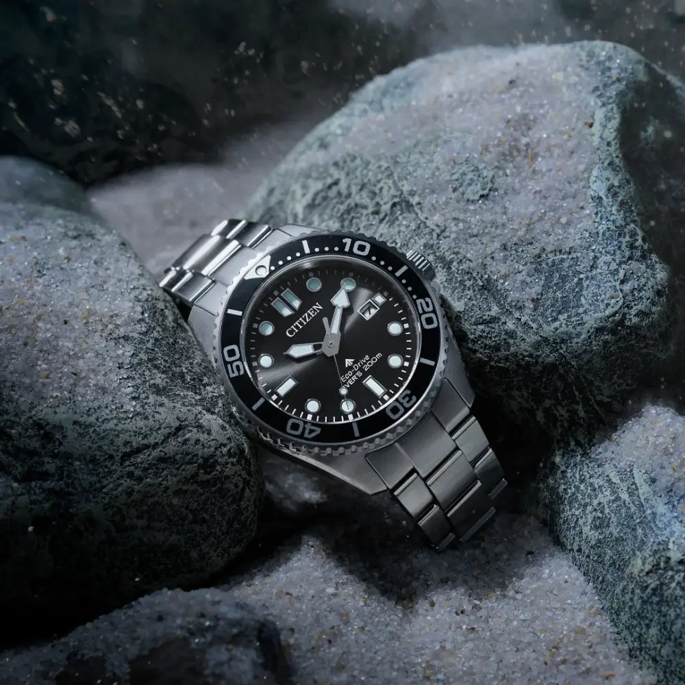 Citizen Promaster "Marine" Diver's 200M BN0261-51E Eco-Drive Black Dial Stainless Steel Men's Watch