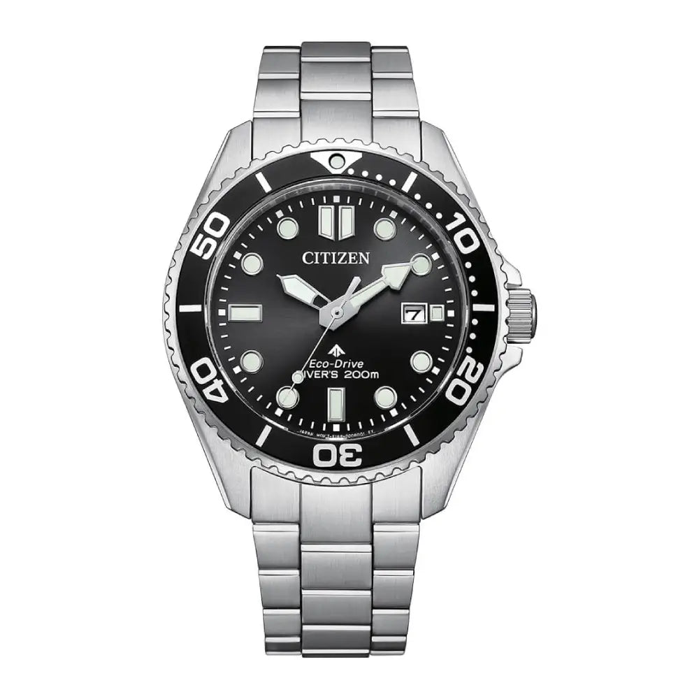 Citizen Promaster "Marine" Diver's 200M BN0261-51E Eco-Drive Black Dial Stainless Steel Men's Watch