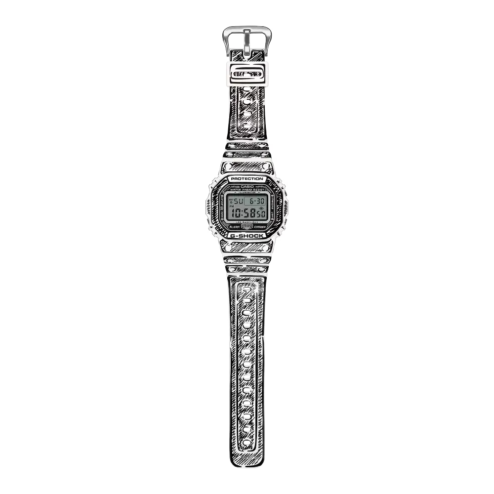 Casio G-Shock DW-5600JV-7DR Joshua Vides Limited Edition Digital White Resin Men's Watch