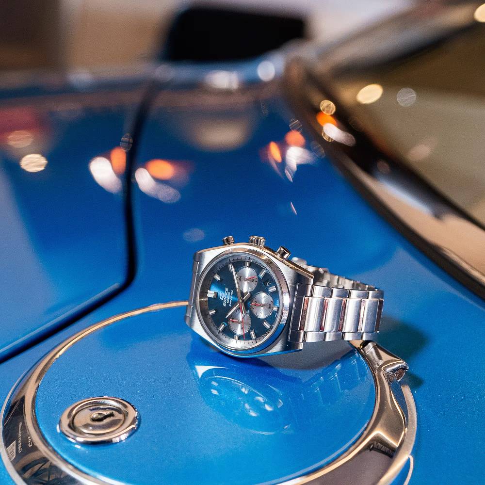 Casio Edifice EFB-730D-2AVDF Quartz Chronograph Blue Dial Stainless Steel Men's Watch
