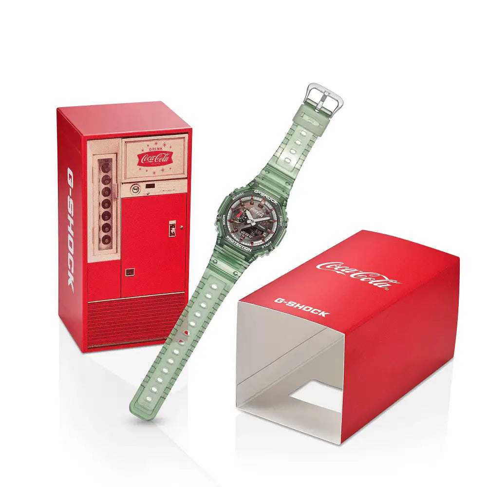Casio G-Shock GA-2100CC-3A Coca-Cola Limited Edition Analog-Digital Green Resin Men's Watch