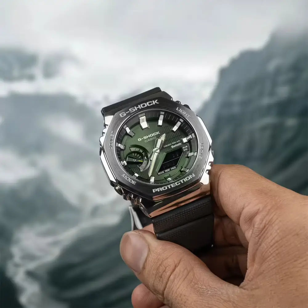 Casio G-Shock GBM-2100A-1A3 Tough Solar Bluetooth Green Dial Black Resin Strap Men's Watch