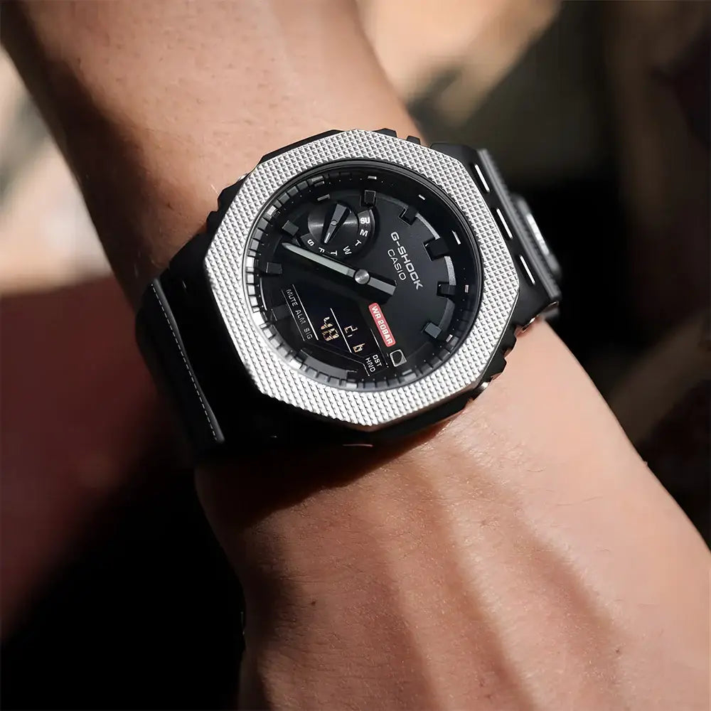 Casio G-Shock GM-2100BM-1A Black Dial Black Ion Plated Bezel Black Resin Strap Men's Watch
