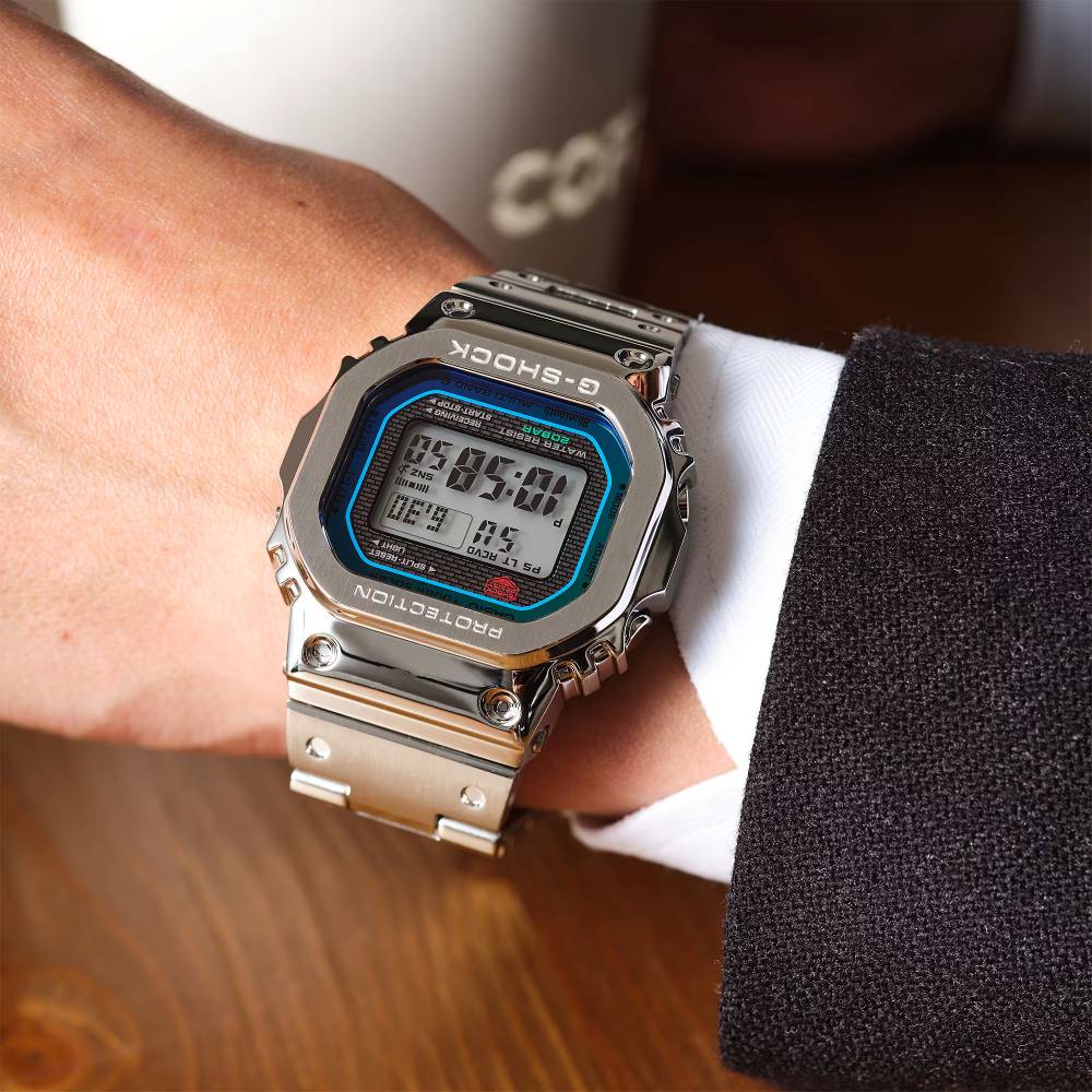 Casio G-Shock GMW-B5000PC-1DR Full Metal Rainbow Accent Bluetooth Tough Solar Watch