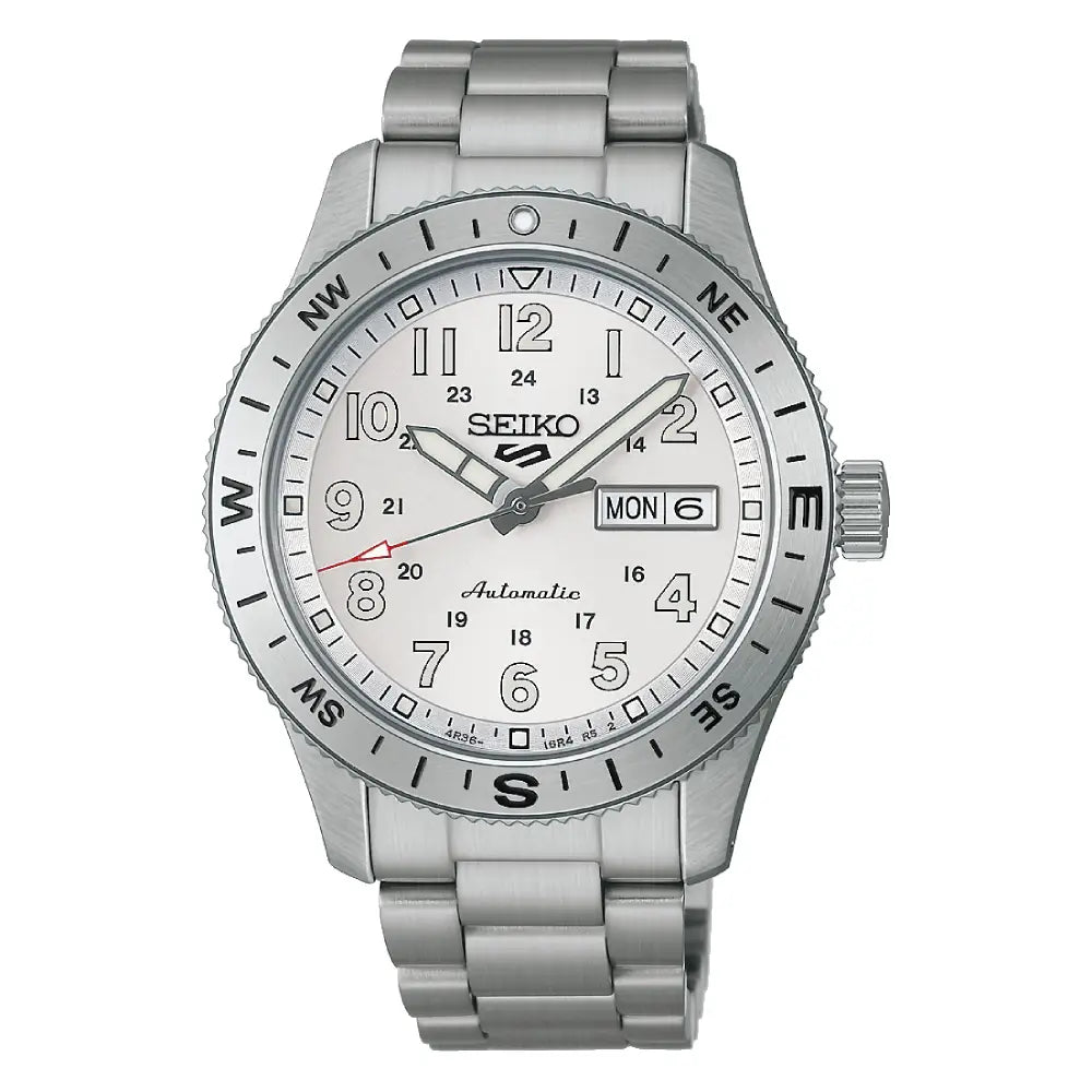 Seiko 5 Sports Field HDB007K1 Automatic Silver-White Dial Compass Bezel Stainless Steel Men’s Watch