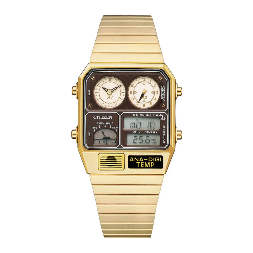 Citizen Ana-Digi Temp JG2103-72X Gold Tone Stainless Steel Watch