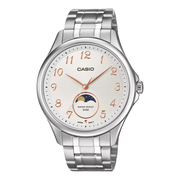 Casio MTP-M110D-7AVDF Moon Phase Quartz White Dial Stainless Steel Men's Watch