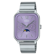 Casio MTP-M305D-6AVDF Moon Phase Quartz Purple Dial Stainless Steel Watch
