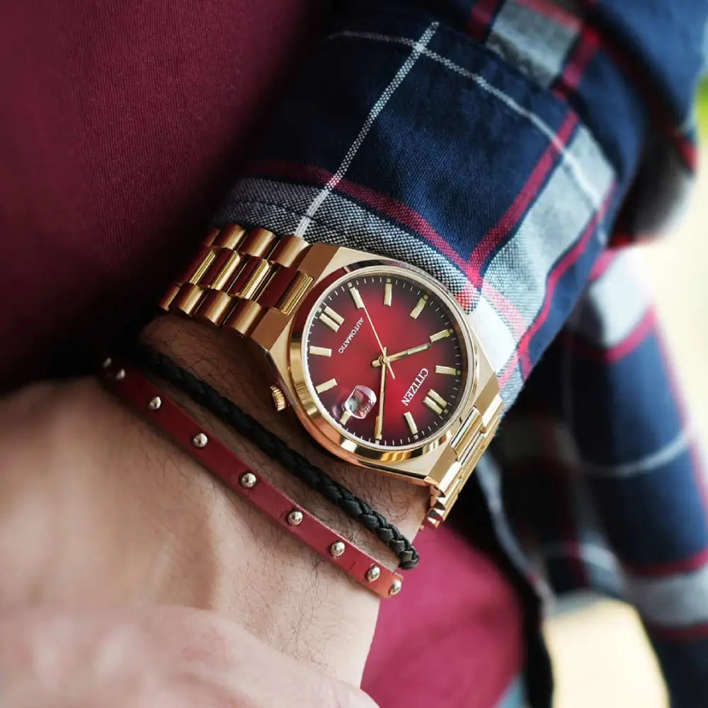 Citizen Tsuyosa NJ0153-82X Automatic Red Dial Rose Gold Stainless Steel Watch
