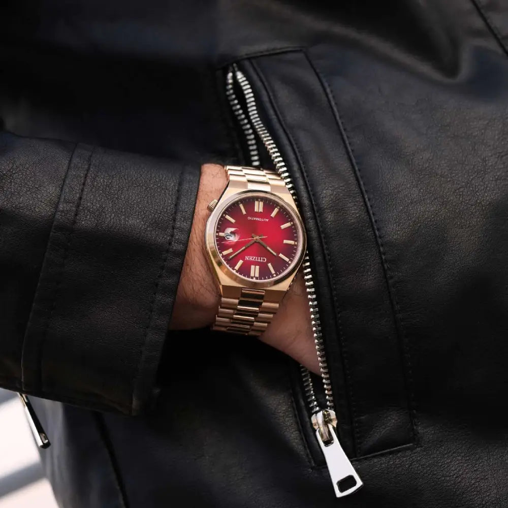 Citizen Tsuyosa NJ0153-82X Automatic Red Dial Rose Gold Stainless Steel Watch