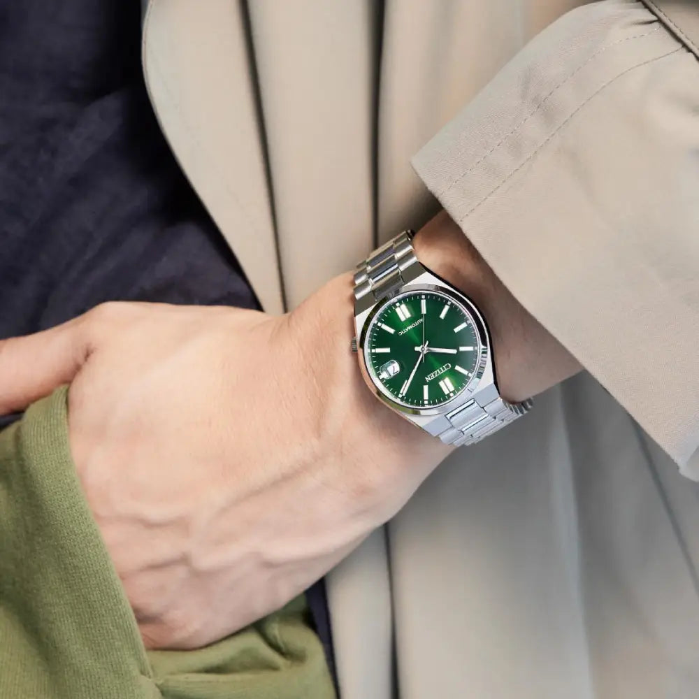 Citizen Tsuyosa NJ0200-50X Automatic Green Dial Stainless Steel Watch - 37mm