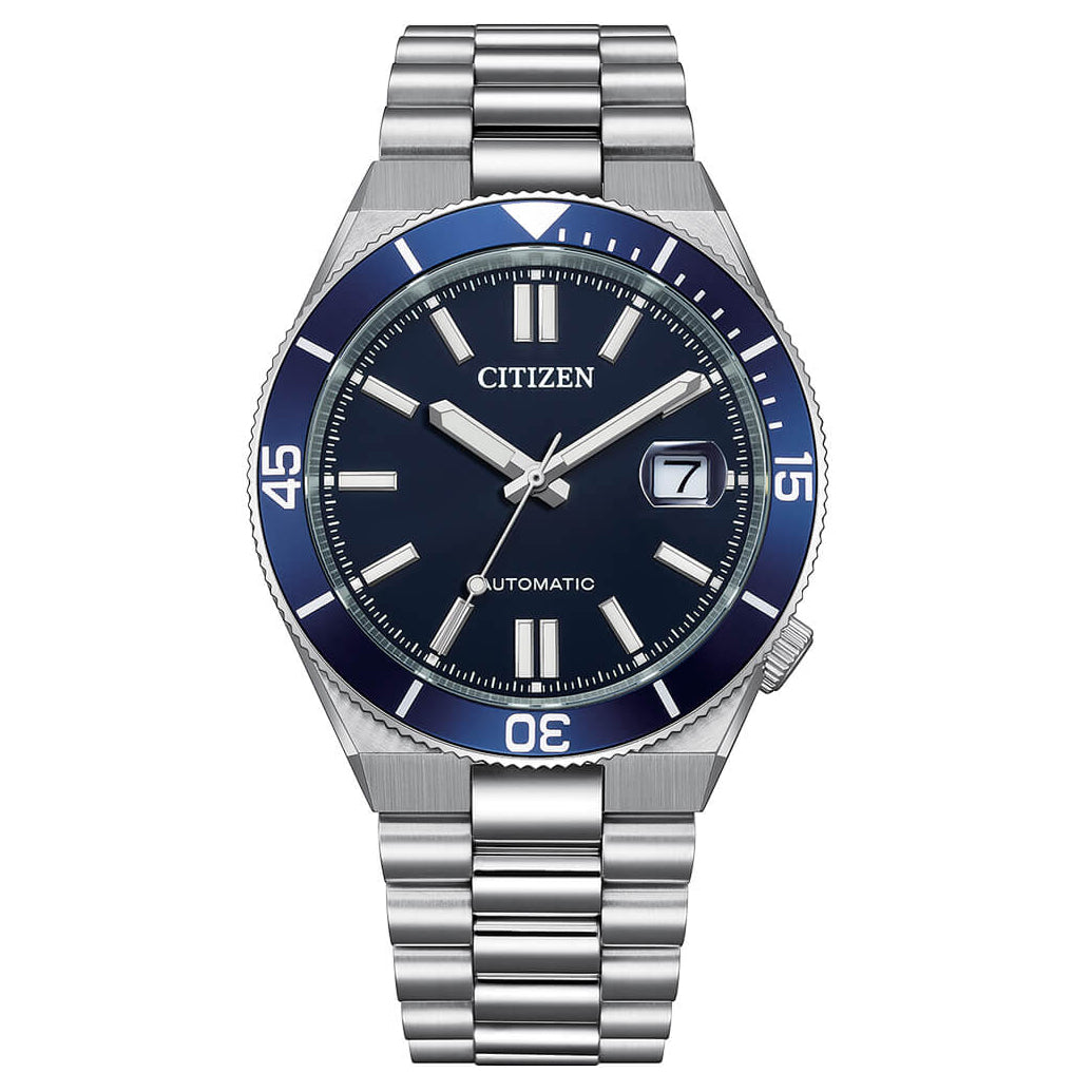 Citizen TSUYOSA Shore NJ0230-59L navy dial stainless-steel bracelet front view