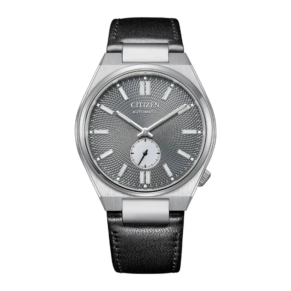 Citizen Tsuyosa Small Seconds NK5010-01H automatic watch with grey dial and leather strap