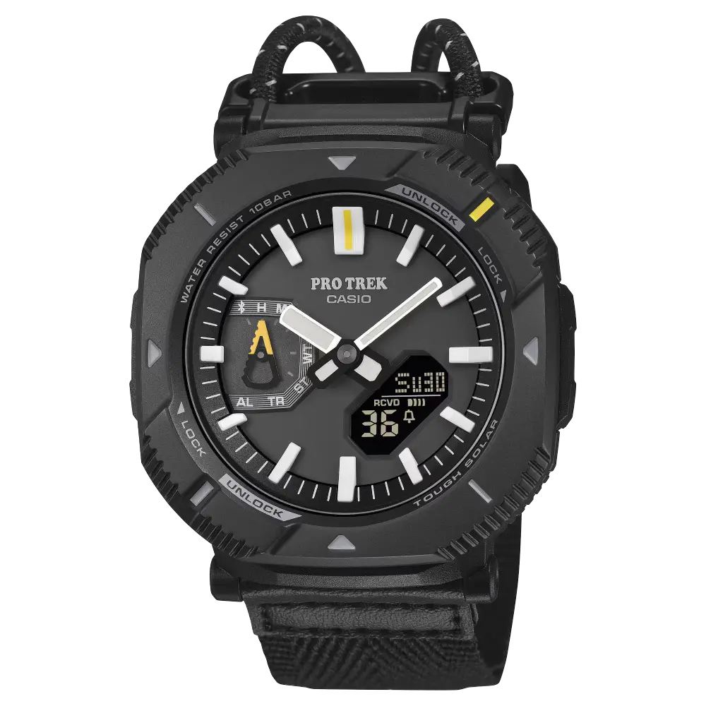 Casio PRO TREK PRJ-B001B-1DR Tough Solar Bluetooth Outdoor Watch with Cloth Bungee Band