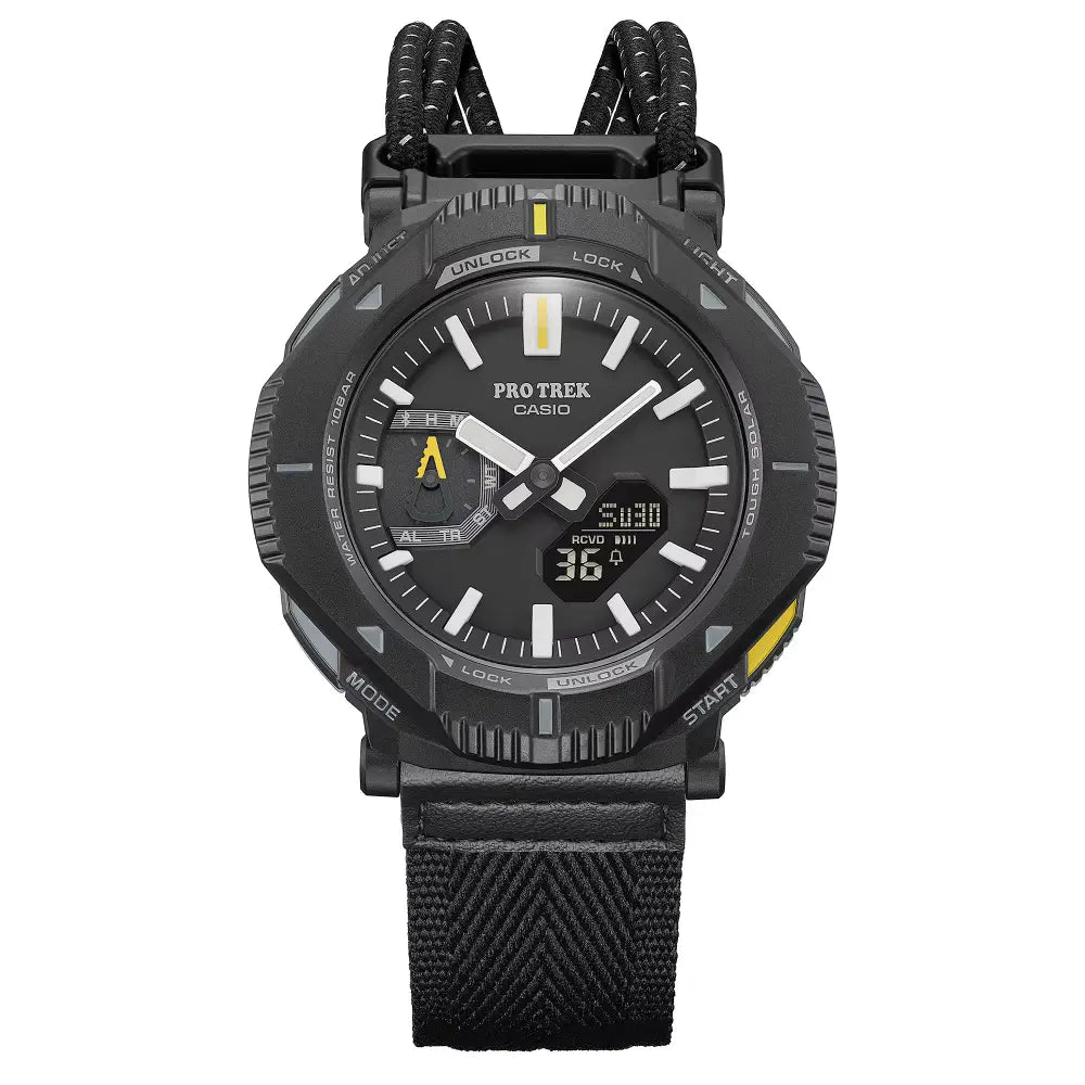 Casio PRO TREK PRJ-B001B-1DR Tough Solar Bluetooth Outdoor Watch with Cloth Bungee Band