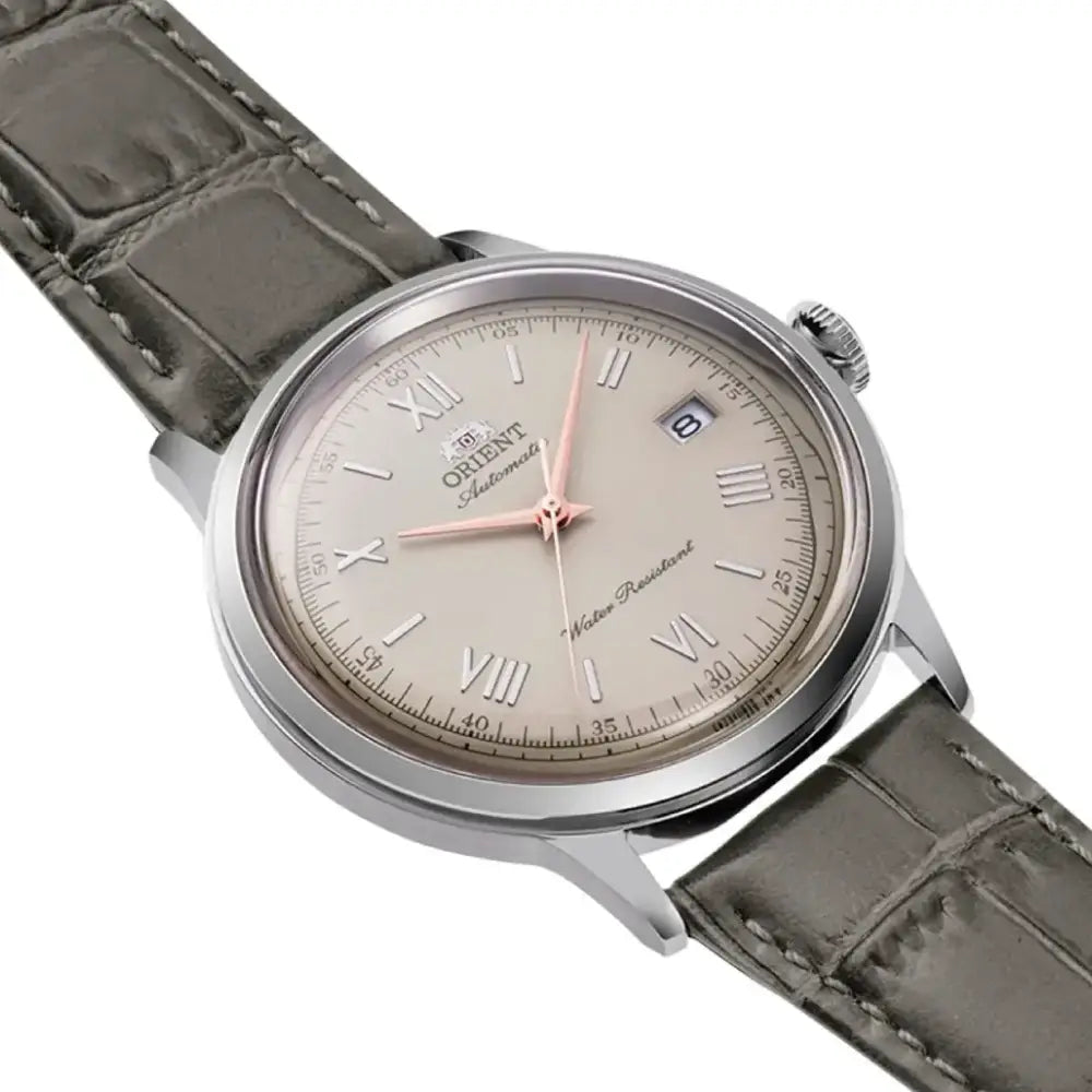 Orient Bambino RA-AC0025N Automatic Beige Sunburst Dial Brown Leather Strap Men’s Watch