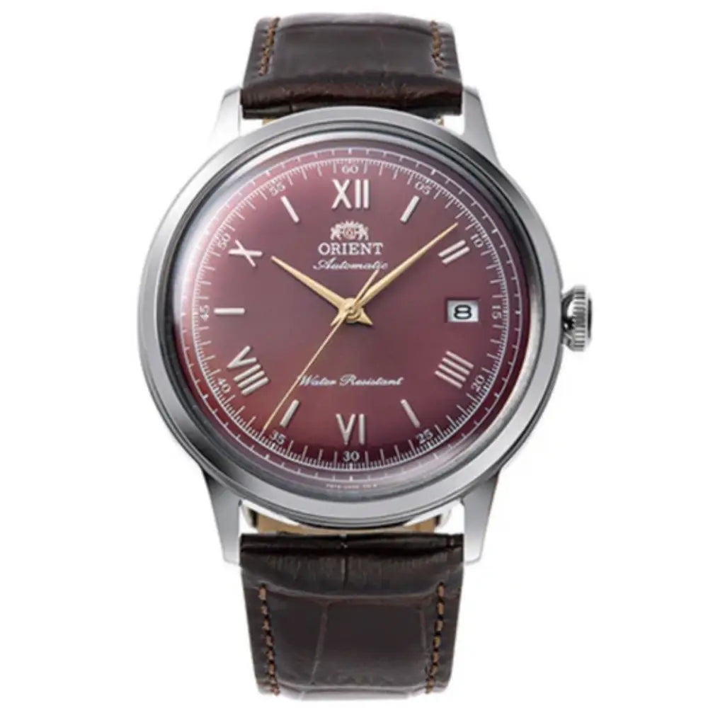 Orient Bambino RA-AC0026R Automatic Bordeaux Dial Leather Strap Men's Watch