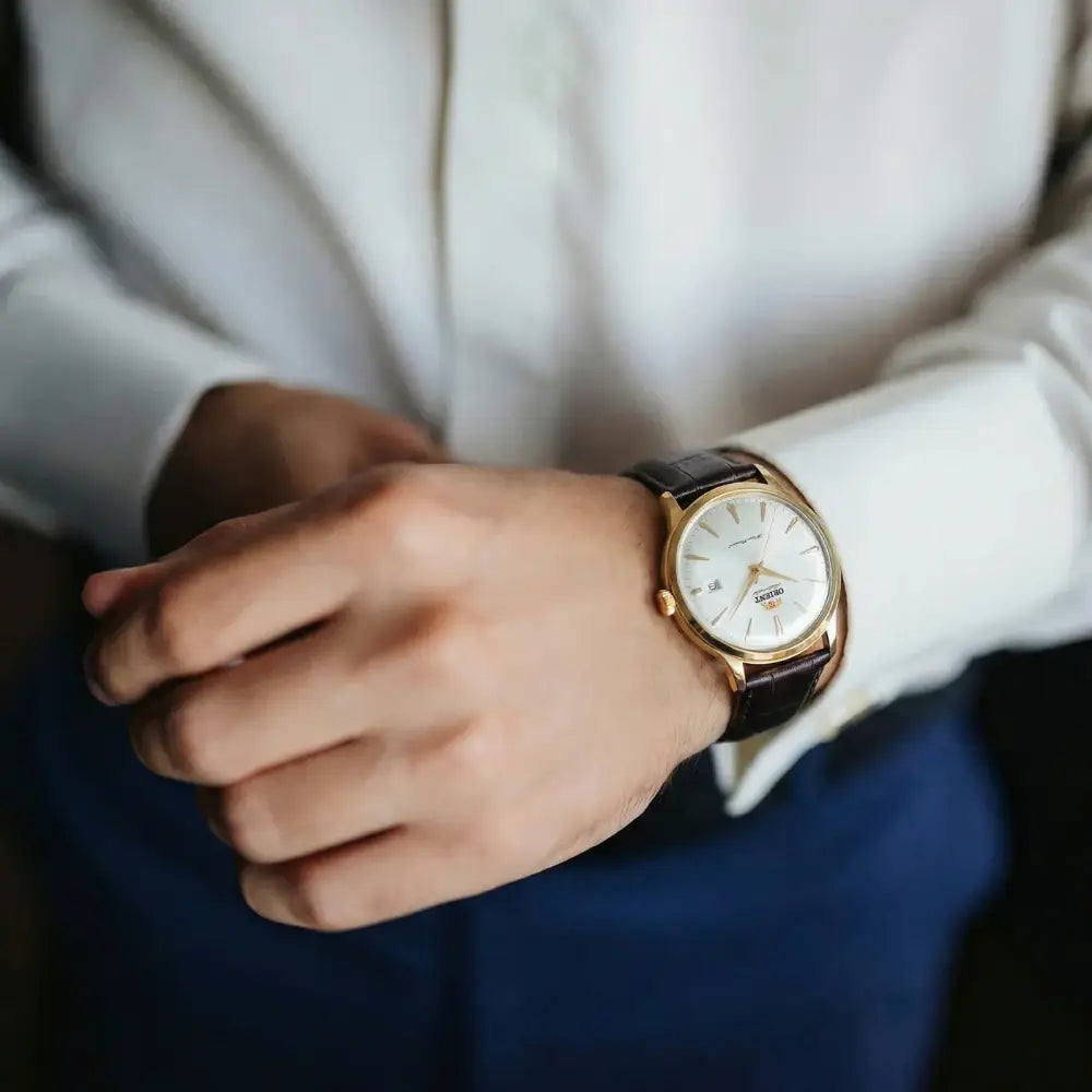 Orient Bambino RA-AC0028S Automatic White Dial Brown Leather Strap Men’s Watch