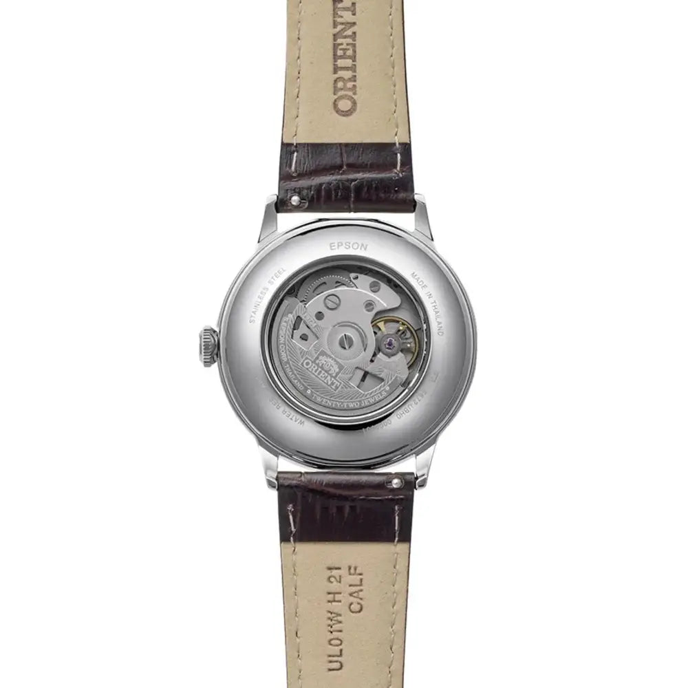 Orient Bambino RA-AC0029E Automatic Green Gradient Dial Brown Leather Strap Men’s Watch