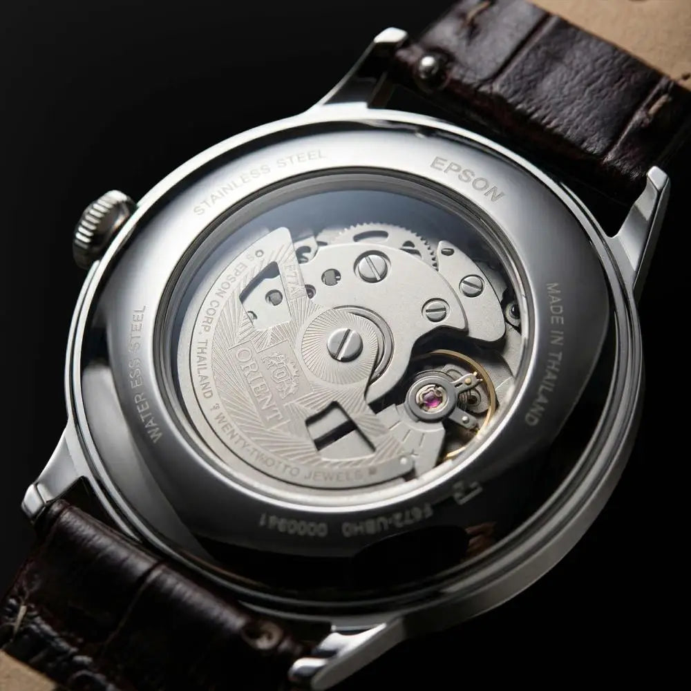 Orient Bambino Arabic Dial RA-AC0039Y Automatic Ivory Dial Brown Leather Strap Men’s Watch