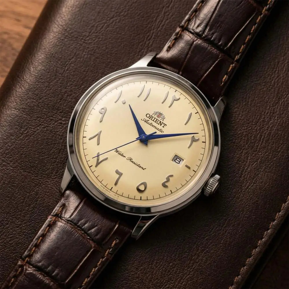 Orient Bambino Arabic Dial RA-AC0039Y Automatic Ivory Dial Brown Leather Strap Men’s Watch