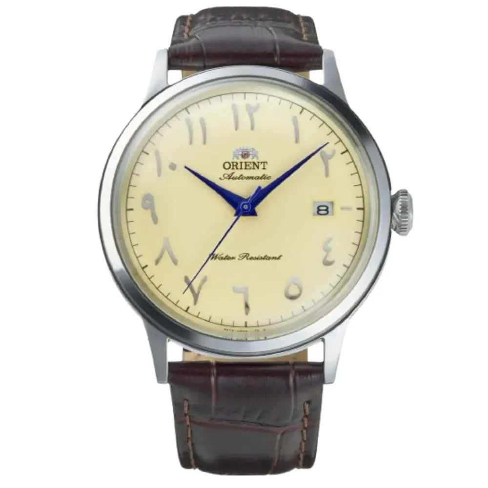 Orient Bambino Arabic Dial RA-AC0039Y Automatic Ivory Dial Brown Leather Strap Men’s Watch