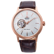 Orient Bambino Open Heart RA-AG0001S Automatic White Dial Rose Gold-Tone Leather Strap Men’s Watch
