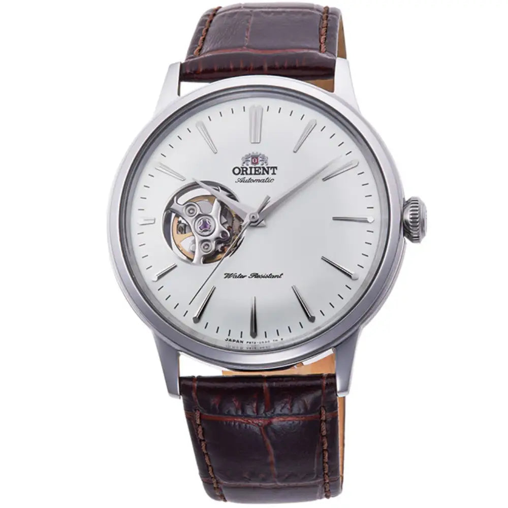 Orient Bambino Open Heart RA-AG0002S Automatic White Dial Leather Strap Men’s Watch