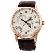 Orient Sun & Moon RA-AK0007S Automatic Beige Dial Leather Strap Men’s Watch