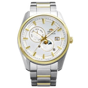 Orient Contemporary Stretto Sun & Moon RA-AK0312S Automatic White Sunburst Dial Two-Tone Stainless Steel Men's Watch