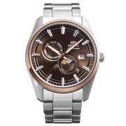 Orient Contemporary Stretto Sun & Moon RA-AK0313Y Automatic Brown Sunburst Dial Stainless Steel Men's Watch