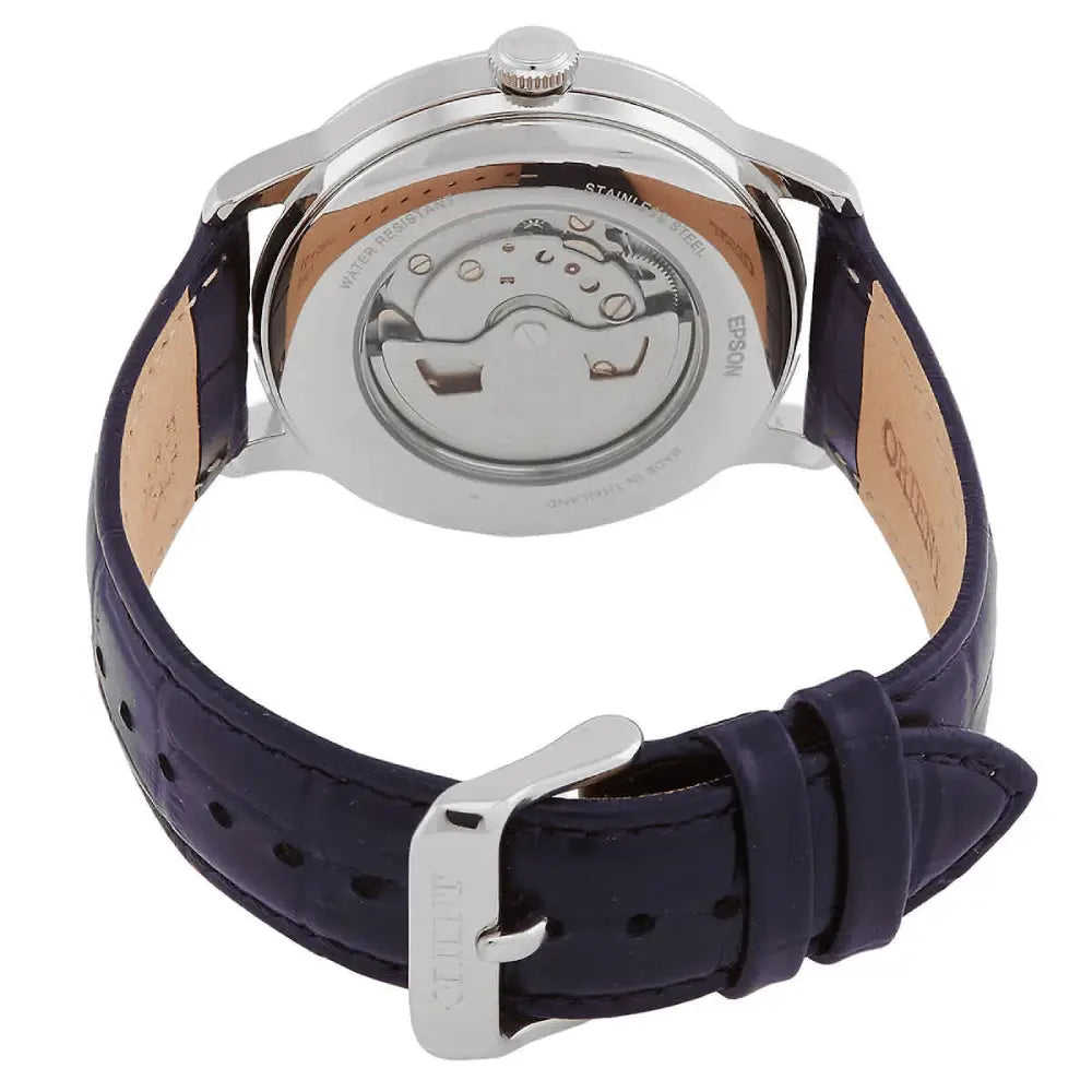 Orient Bambino Sun & Moon RA-AK0802S Automatic White Dial Leather Strap Men’s Watch