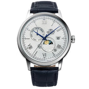 Orient Bambino Sun & Moon RA-AK0802S Automatic White Dial Leather Strap Men’s Watch